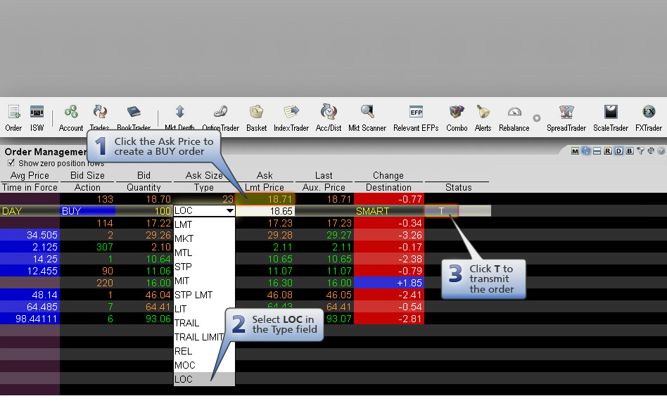 Limit-on-Close Buy Order