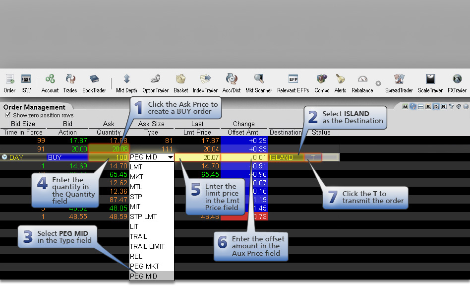 Pegged-to-Midpoint Buy Order