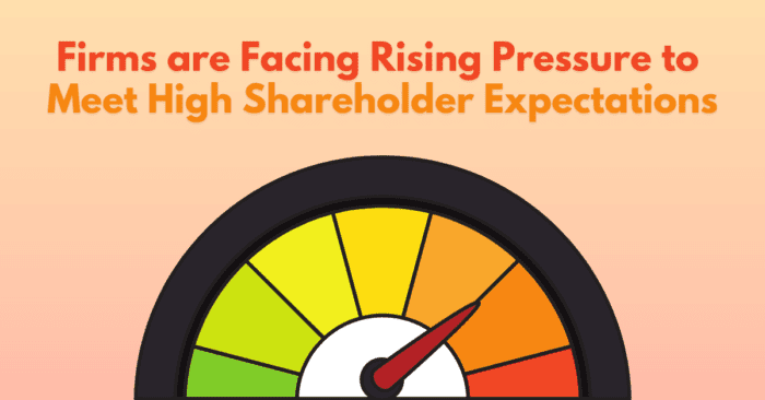 Firms are Facing Rising Pressure to Meet High Shareholder Expectations