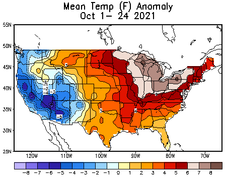 mean temp oct 2021