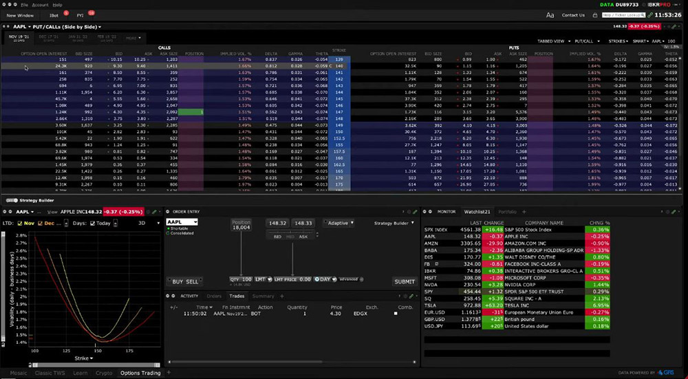 Using the TWS Option Layout Library Trading Lesson
