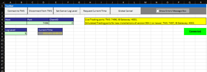 ActiveX Connected status