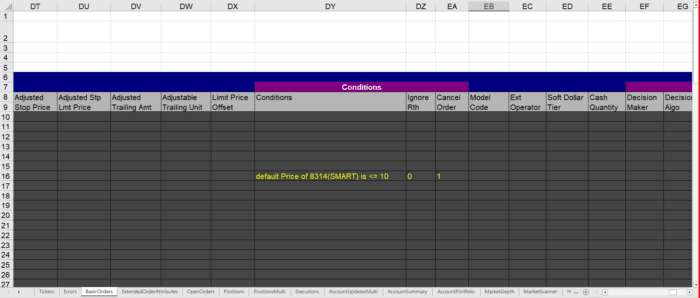 DDE Conditional Order