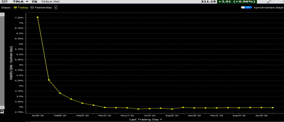 TSLA Volatility Term Structure