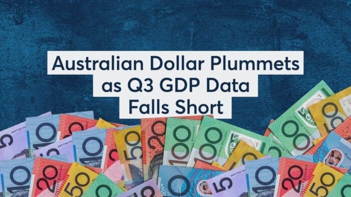 Australian Dollar Plummets as Q3 GDP Data Falls Short