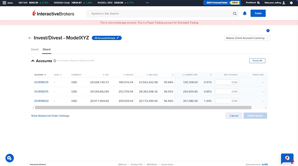 advisor portal divest model