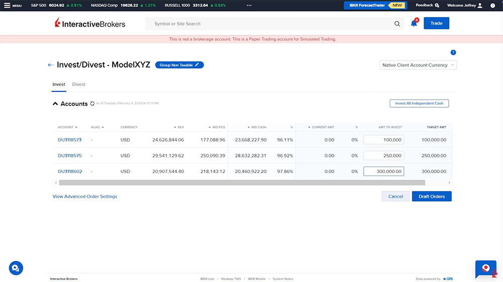 advisor portal invest into model