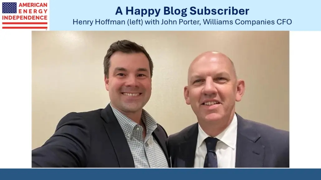 a happy blog subscriber - henry hoffman with john porter, williams companies CFO