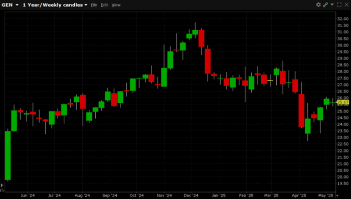 1,000 Long Term Calls Trade in Gen Digital Inc. (Symbol: GEN)