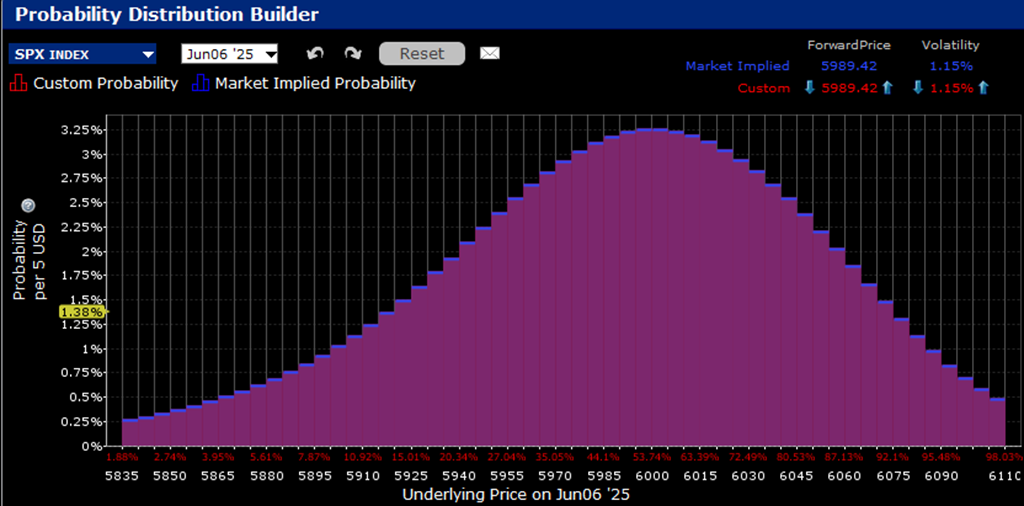 IBKR Probability Lab for SPX Options Expiring June 6, 2025