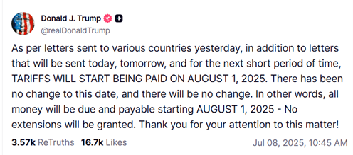 Donald Trump Truth Social Post