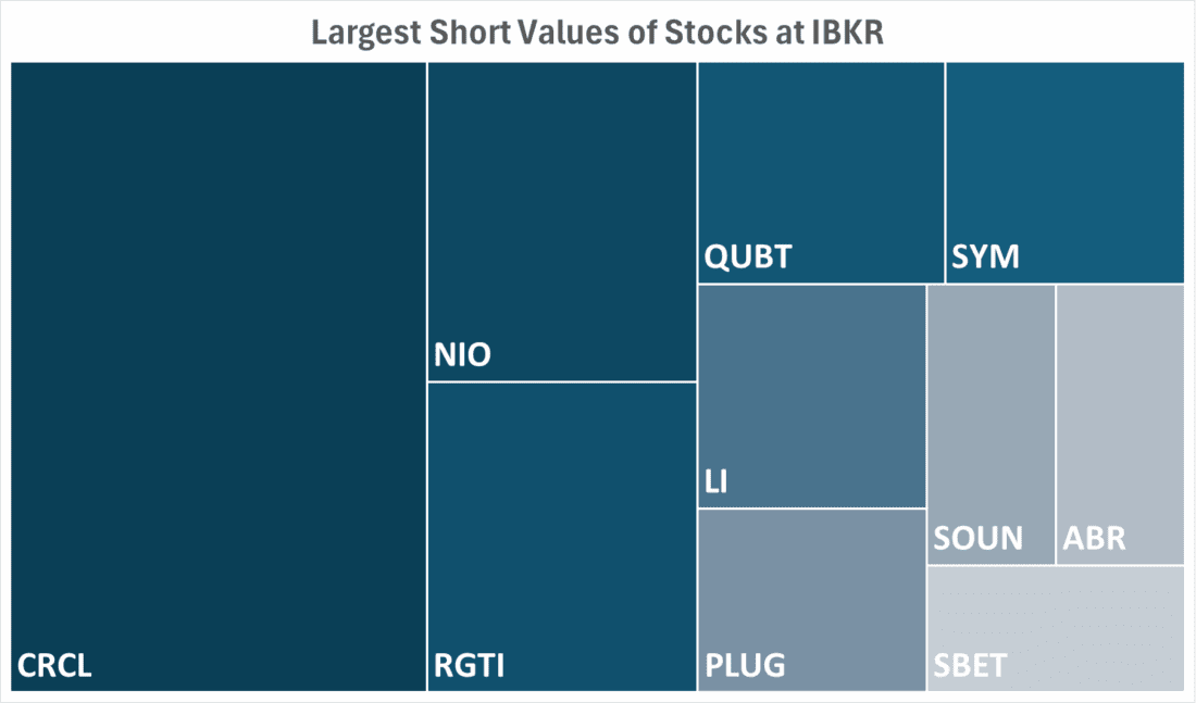 Largest Short Values of Stocks at IBKR