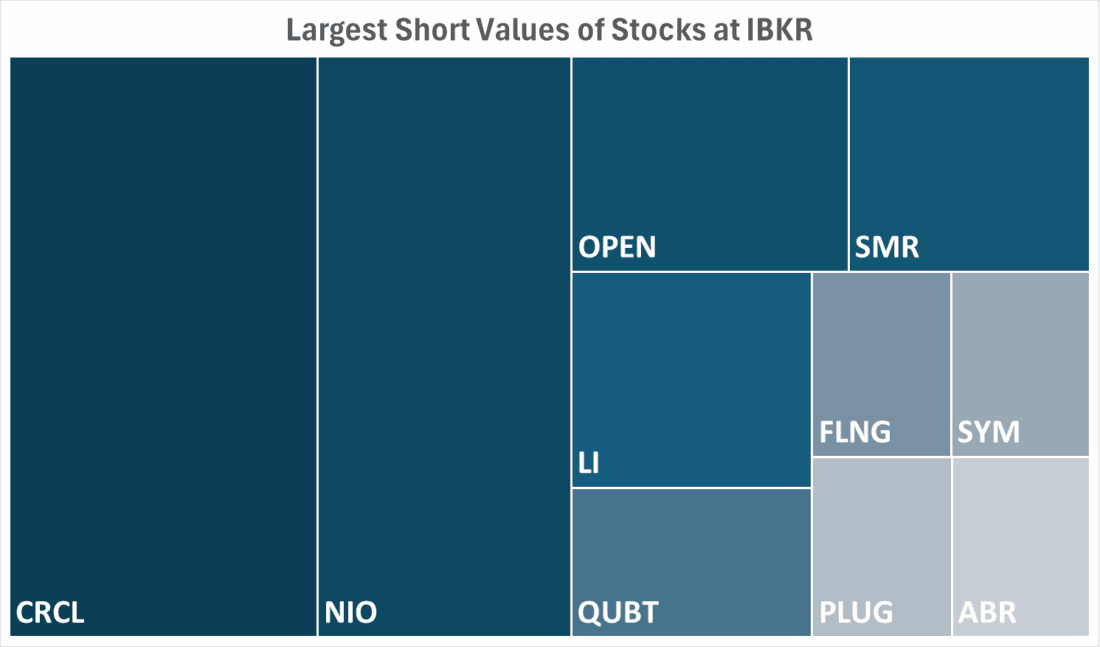 Largest Short Values of Stocks at IBKR