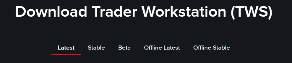 Highlights the Offline TWS versions on the download page.
