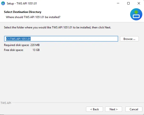 Setup wizard destination