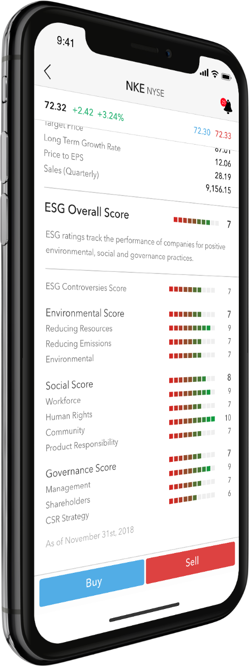 iPhone X с примером окна ESG