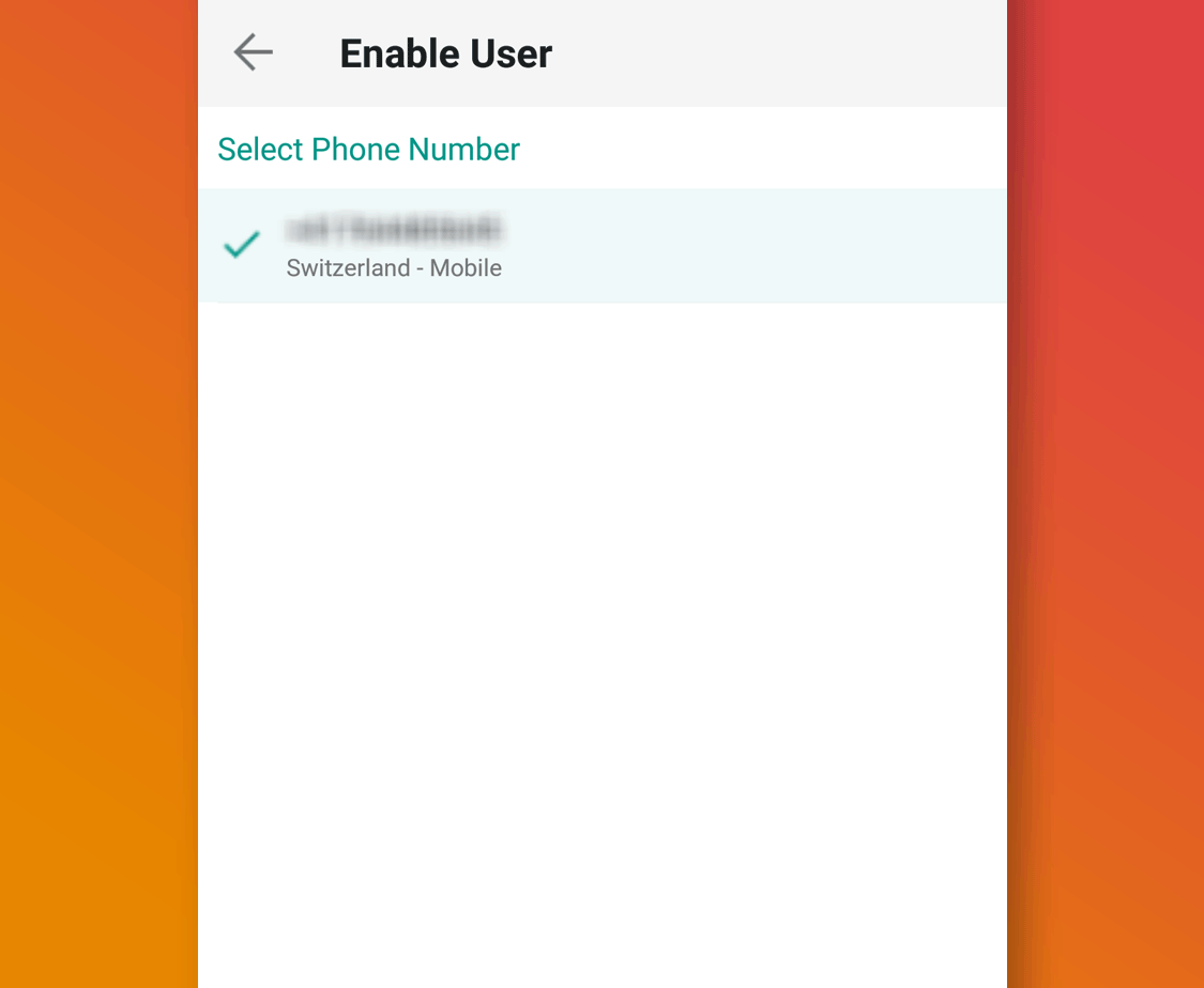 Vérifiez le numéro de téléphone mobile