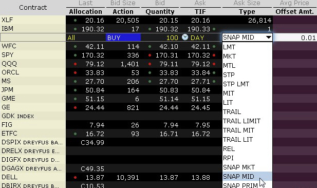 Snap-to-Midpoint-Order