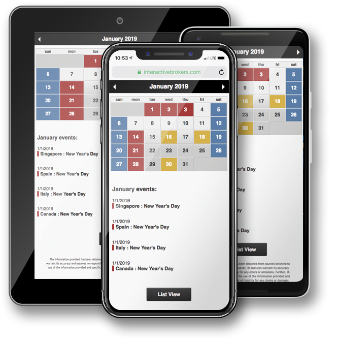 Ibkr Calendars International Trading Calendar Interactive Brokers - 
