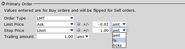 TWS Order Presets