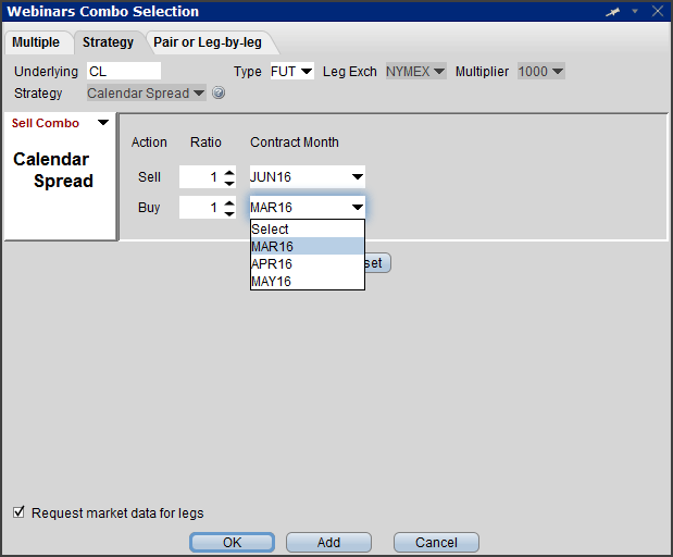 TWS Spreads and Combos