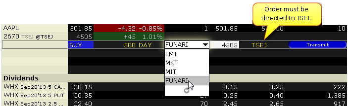 Interactive brokers options order types