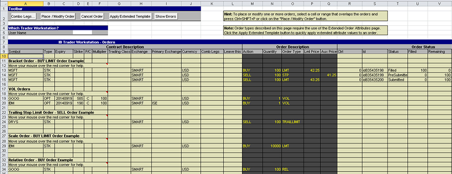 professional options trading tools excel