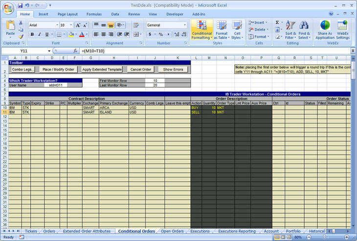 Getting Started with the TWS DDE for Excel API Webinar Notes