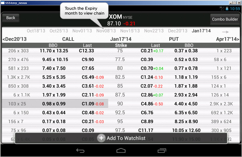 mobileTWS for Android Tablet