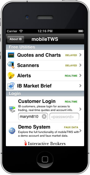 mobileTWS for iPhone