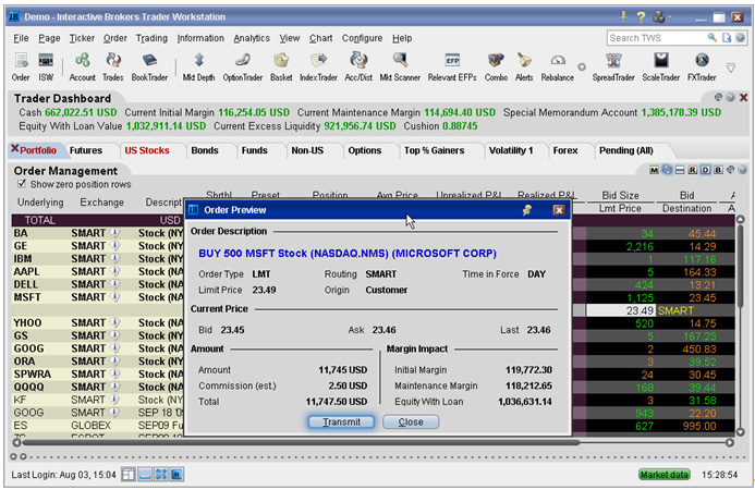 Order Preview Window