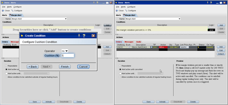 Quickly Close a Position from the Account Window