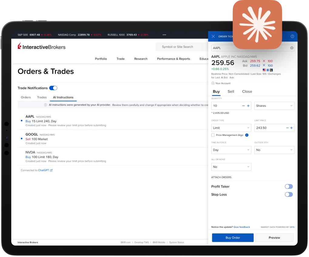 Example of IBKR AI Integration within Client Portal